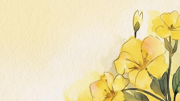 A watercolor painting of yellow flowers on a white background.