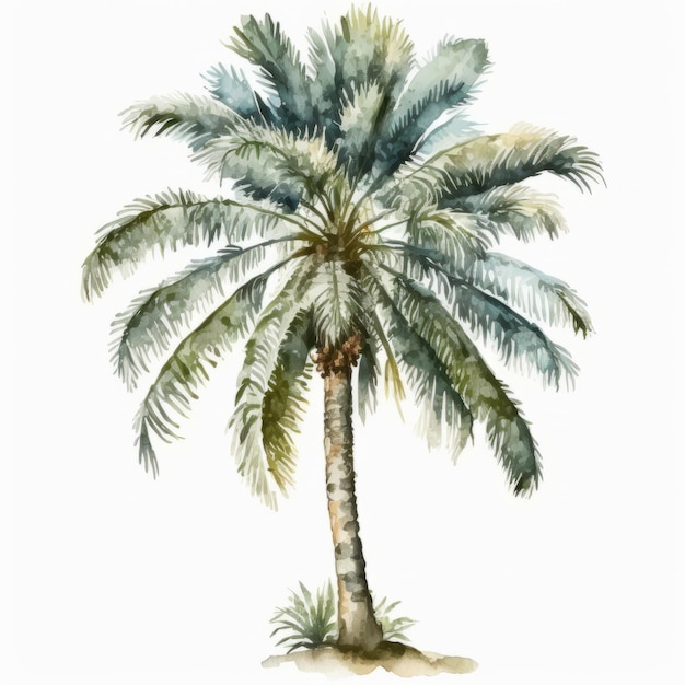 Watercolor palm Illustration AI GenerativexA