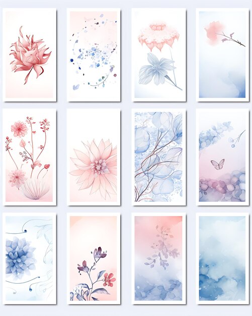 Watercolor Paper Templates Set