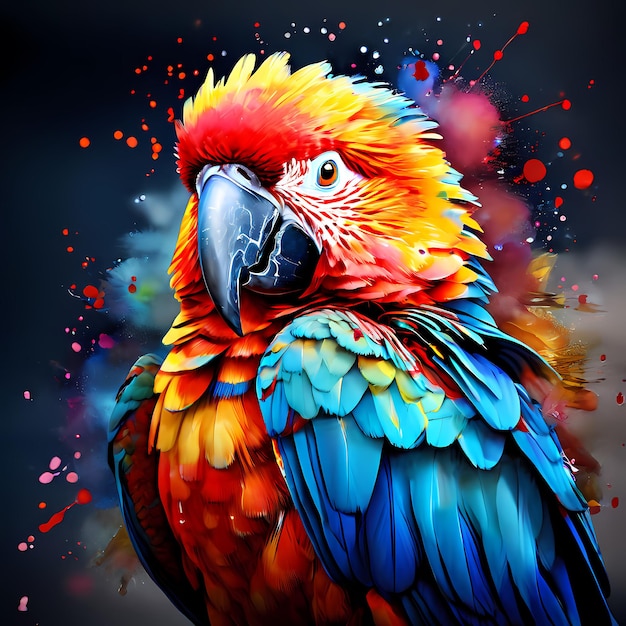 watercolor parrot composition