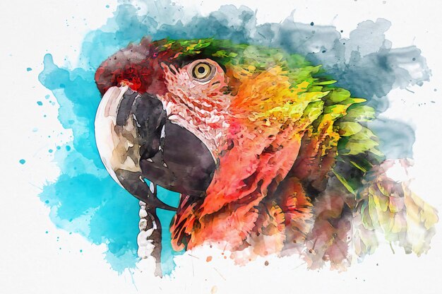 Photo watercolor parrot