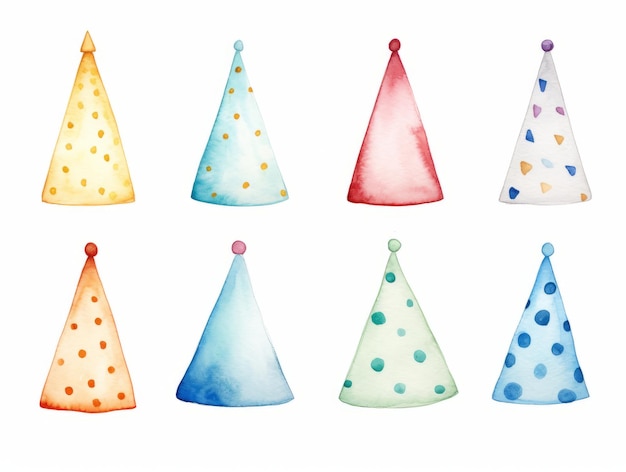 watercolor party hat