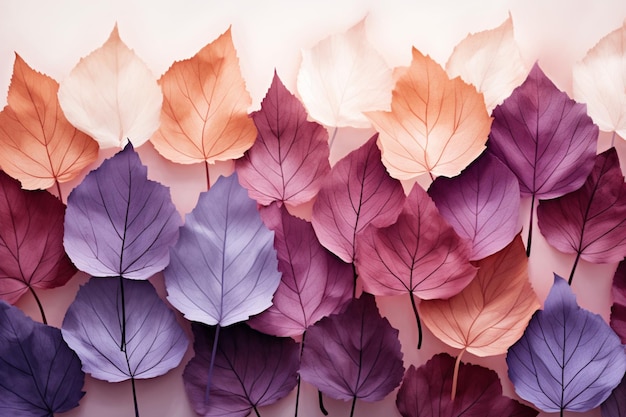 가을 잎에서 만들어진 수채화 파스텔 배경 예술적 아름다움