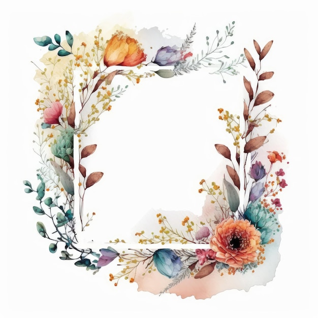 Watercolor pastel floral hexagon drawing made from dried flower