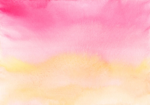 Photo watercolor pastel pink and yellow ombre background texture hand painted