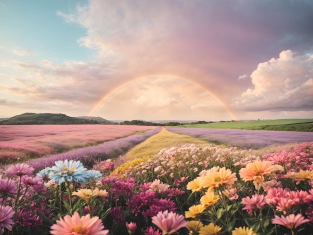 Watercolor pastel rainbow soft pink sky Wallpaper fluffy cloud cute pastel rainbow Watercolor p