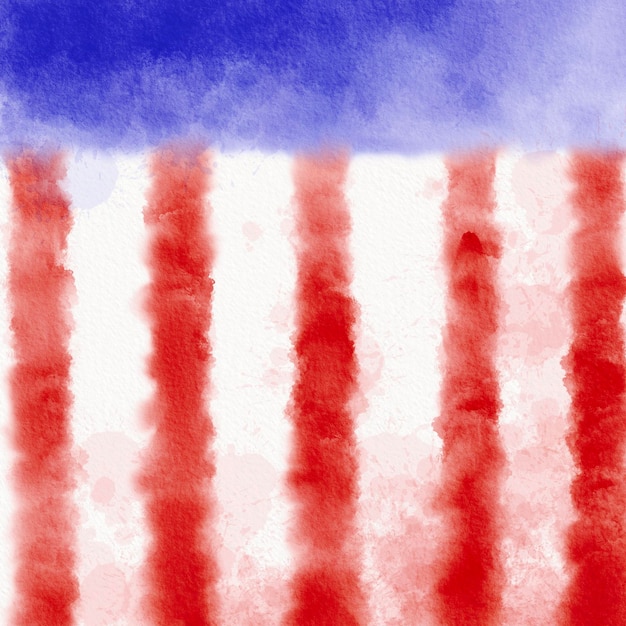 Watercolor patriotic background abstract red and blue print