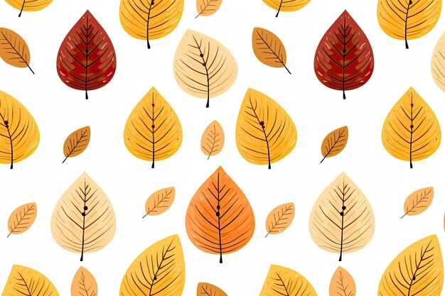 Watercolor pattern Branch Watercolor backdrop painting of autumn leaves plants linden aspen branche