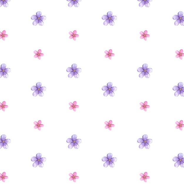 Watercolor pattern of colorful forget me not