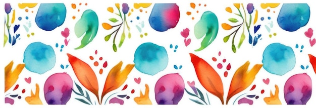 Watercolor pattern flowers