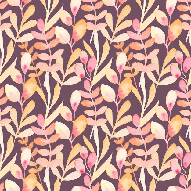 watercolor pattern seamless with pastel floral elements