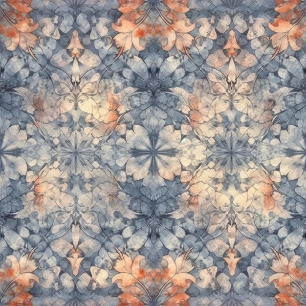 A watercolor pattern was created using light greyish orange Generative AI