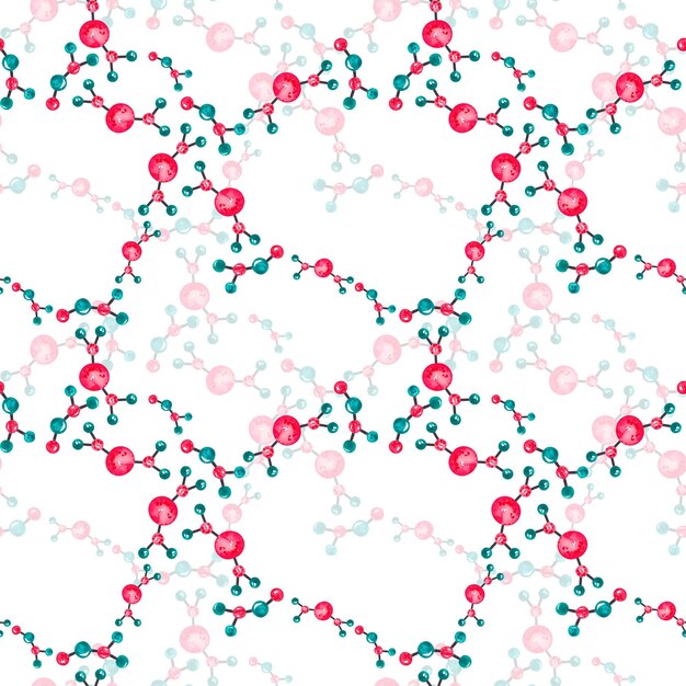 化学分子の水彩模様