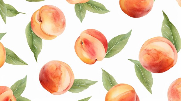 Photo watercolor peach pattern