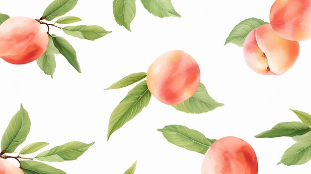 Photo watercolor peach pattern