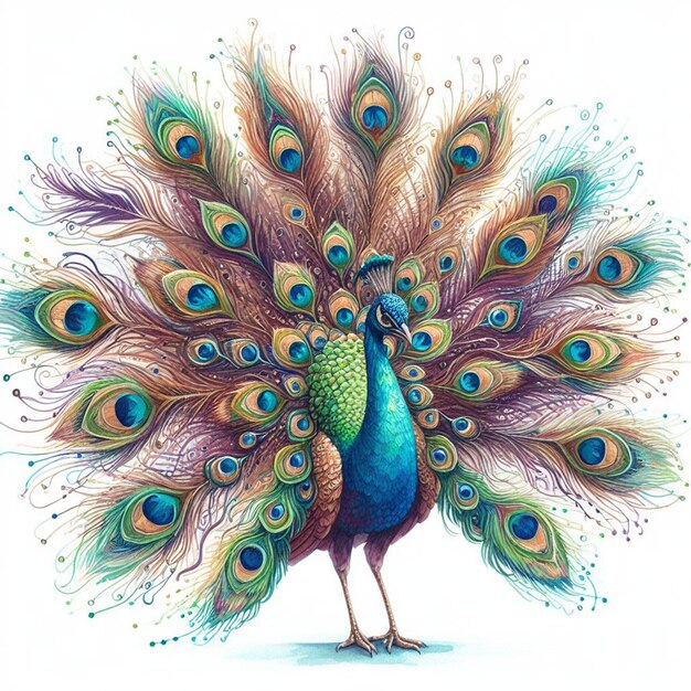 watercolor peacock illustration