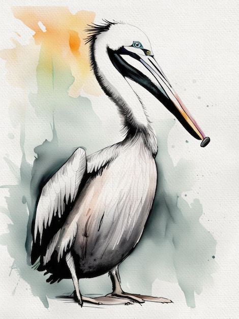 Watercolor Pelican Painting