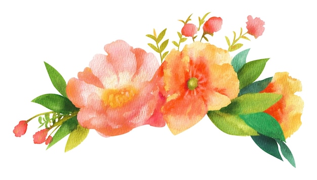 Watercolor peonies wreath Peony flower buds for a festive bouquet