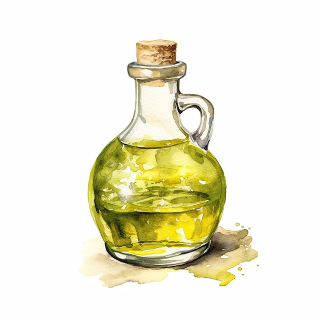 Photo a watercolor perfume bottle on white background generated with ai