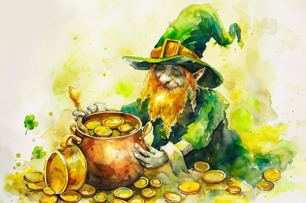 Watercolor pictures for St Patricks Day Ireland