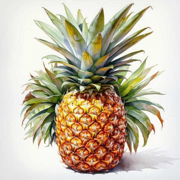 Watercolor Pineapple clipart Illustration Generative Ai