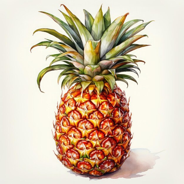 Watercolor Pineapple clipart Illustration Generative Ai