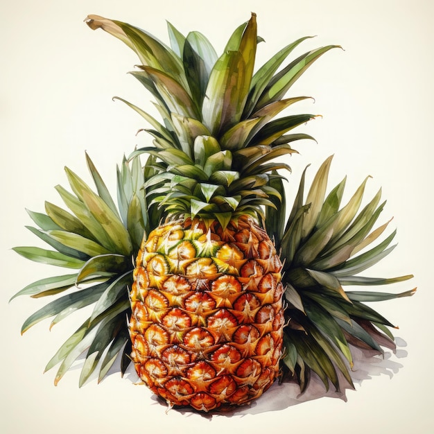Watercolor Pineapple clipart Illustration Generative Ai