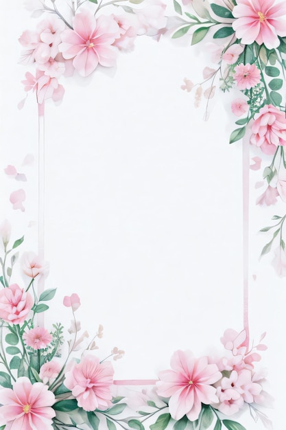 Watercolor Pink Flowers Background