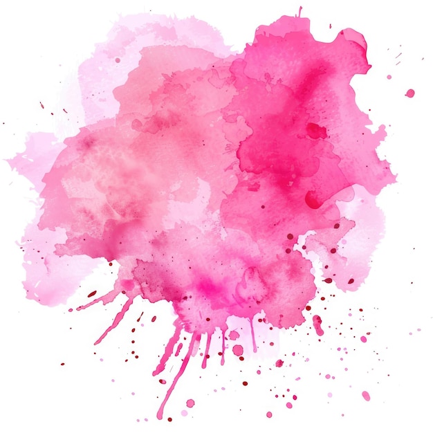 Watercolor Pink Splotch Paint Shape PNG Abstract Painting Element with Texture