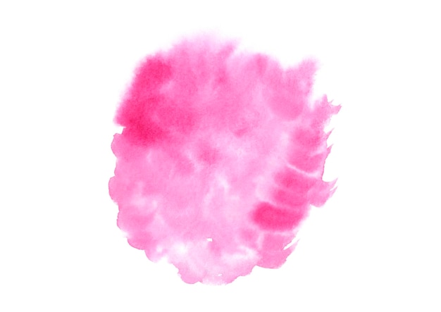 Foto macchia rosa acquerello isolata su sfondo bianco
