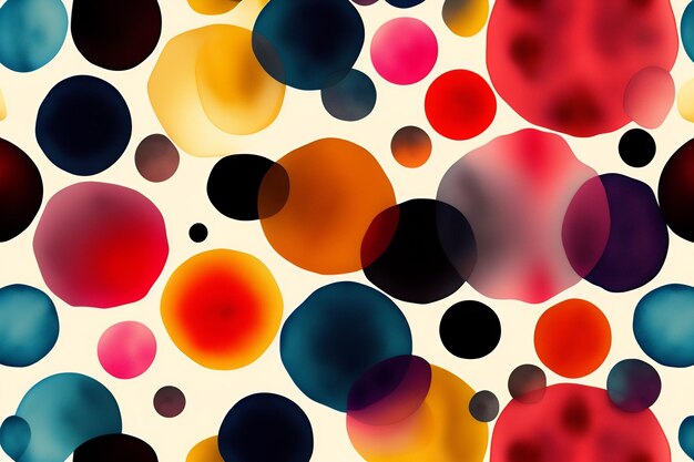 Watercolor polka dots pattern