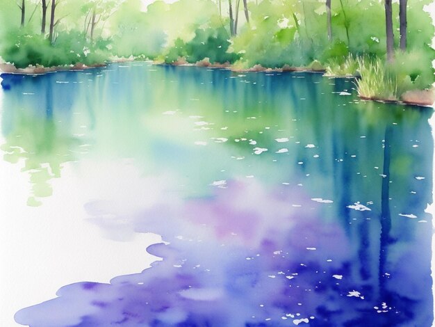 Photo watercolor pond