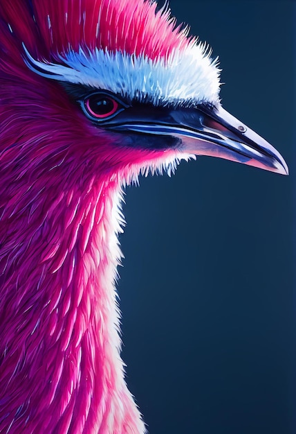 귀여운 에뮤 호주 새의 수채화 초상화