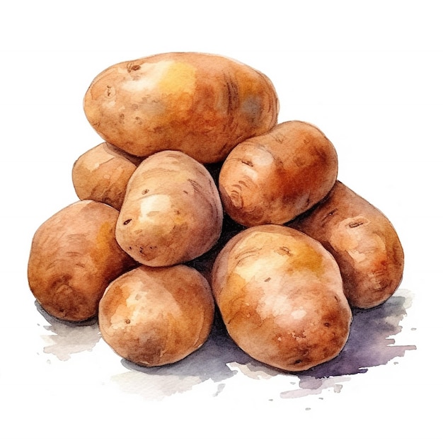 Watercolor potatoes