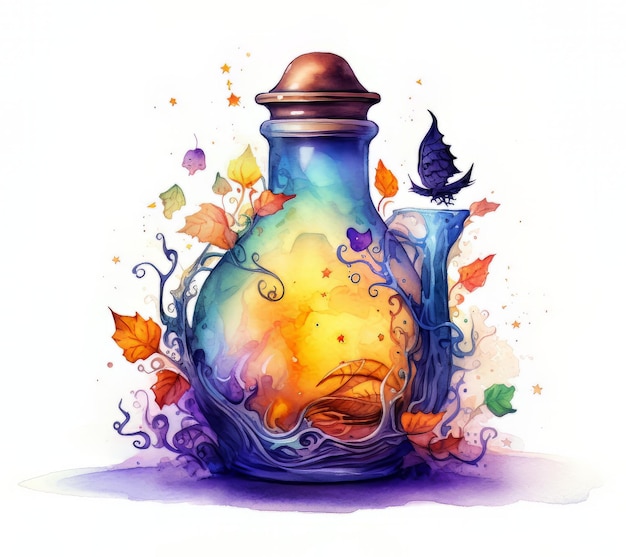 watercolor potion bottle