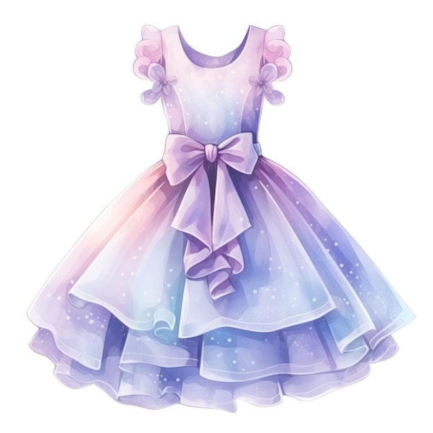 Watercolor princess dress Illustration AI GenerativexA