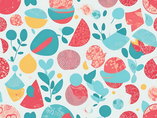 Watercolor print pattern floral pattern illustration ai generative
