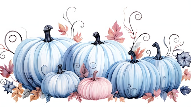 watercolor pumpkin drawing