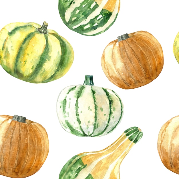 Watercolor pumpkin pattern