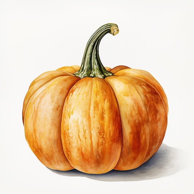 watercolor pumpkin on white background