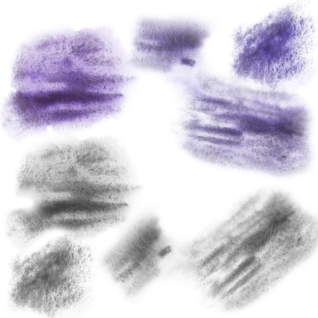 Watercolor purple black background spots with grain