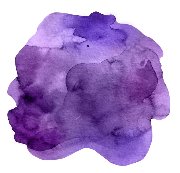 Watercolor purple spot single hand painted Abstract element for wedding and party design