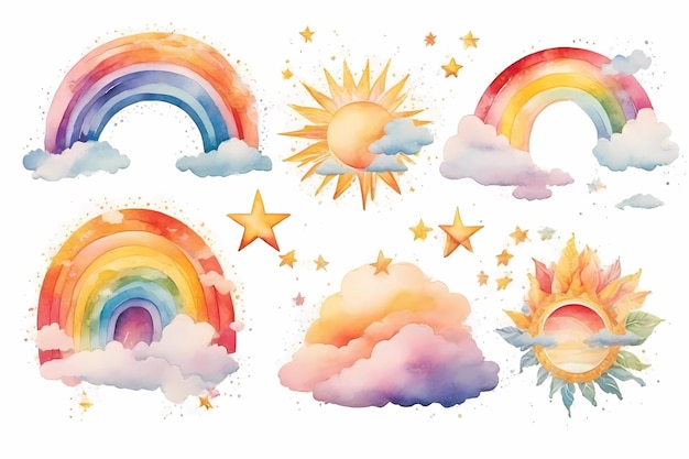 Watercolor A Rainbow that Conveys Cute Tenderness