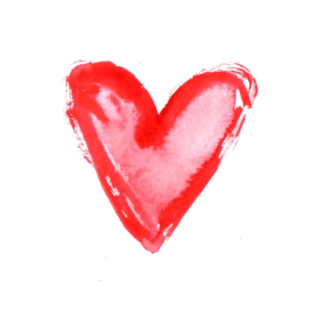 Watercolor red heart