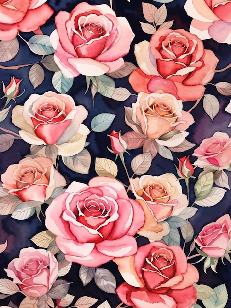 Photo watercolor rose background