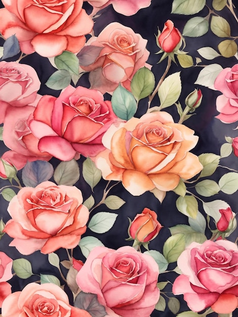 Photo watercolor rose background