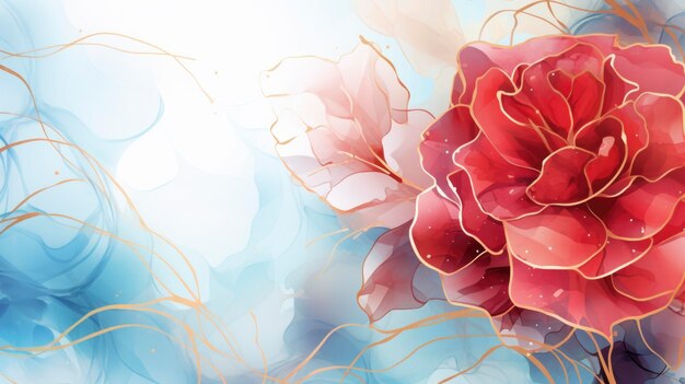 Watercolor of rose pattern