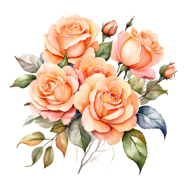 Watercolor Rose Series Rose watercolor collection Floral watercolor set Rose painting series Wat