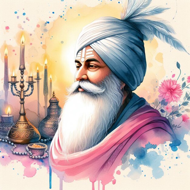 Photo watercolor sant guru kabir jayanti background