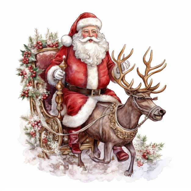 watercolor santa claus illustration